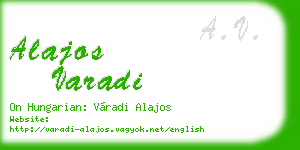 alajos varadi business card